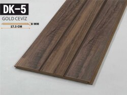 DK-5 Mdf Lambri Duvar Paneli 17.3cmx278cm-GOLD CEVİZ - DEKORCUM