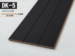 DK-5 Mdf Lambri Duvar Paneli 17.3cmx278cm-KOYU GRİ - DEKORCUM