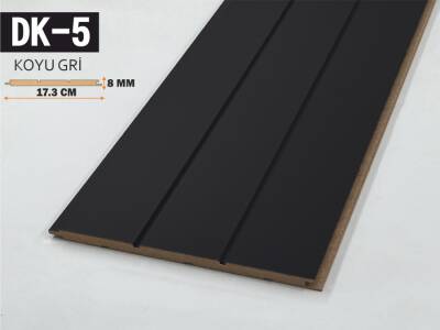 DK-5 Mdf Lambri Duvar Paneli 17.3cmx278cm-KOYU GRİ - 1