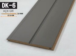 DK-6 Mdf Lambri Duvar Paneli 17.3cmx278cm-AÇIK GRİ - DEKORCUM
