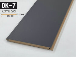 DK-7 Mdf Lambri Duvar Paneli 17.3cmx278cm-KOYU GRİ - DEKORCUM