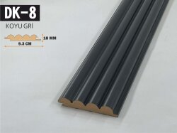 DK-8 Mdf Lambri Duvar Paneli 9.3cmx278cm-KOYU GRİ - DEKORCUM