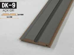 DK-9 Mdf Lambri Duvar Paneli 11cmx278cm-AÇIK GRİ - DEKORCUM