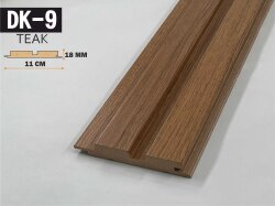 DK-9 Mdf Lambri Duvar Paneli 11cmx278cm-TEAK - DEKORCUM