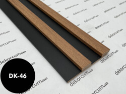 Eko 2.7cm/8mm Çift Çıtalı Ahşap Duvar Lambiri Teak Siyah - DEKORCUM