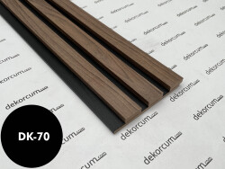 Eko 2.7cm/8mm Üç Çıtalı Ahşap Duvar Lambiri Gold Ceviz Siyah - DEKORCUM