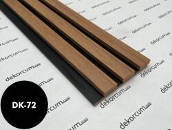 Eko 2.7cm/8mm Üç Çıtalı Ahşap Duvar Lambiri Teak Siyah - DEKORCUM