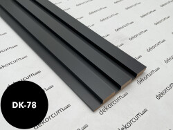 Eko 2.7cm/8mm Üç Çıtalı Ahşap Duvar Lambiri Antrasit - DEKORCUM