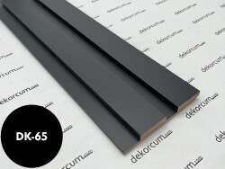 Eko 4cm/8mm Çift Çıtalı Ahşap Duvar Lambiri Antrasit - DEKORCUM