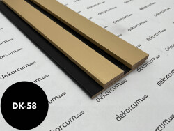 Eko 4cm/8mm Çift Çıtalı Ahşap Duvar Lambiri Varak Siyah - DEKORCUM