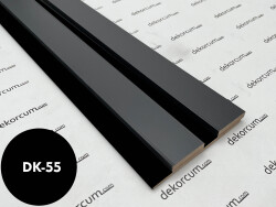 Eko 4cm/8mm Çift Çıtalı Ahşap Duvar Lambiri Antrasit Siyah - DEKORCUM