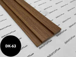 Eko 4cm/8mm Çift Çıtalı Ahşap Duvar Lambiri Teak - DEKORCUM