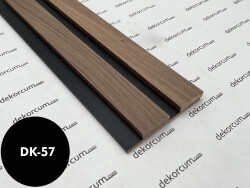 Eko 4cm/8mm Çift Çıtalı Ahşap Duvar Lambiri Gold Ceviz Siyah - DEKORCUM