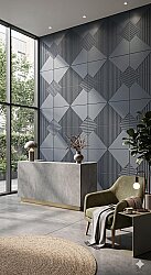 İskandinav MDF Duvar Paneli 45X45 Kare Motifli - 3