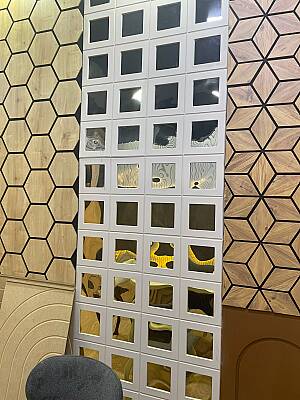 İskandinav MDF Duvar Paneli 45X45 Kare - 2