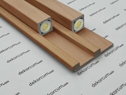 Ledli Profil Ahşap Duvar Lambiri TEAK - DEKORCUM