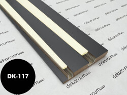 Linear Ledli Ahşap Duvar Lambiri Antrasit - DEKORCUM