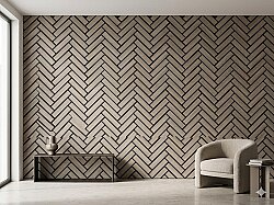 Mozaik Desenli Akustik Duvar Paneli - Natural Çam - 2