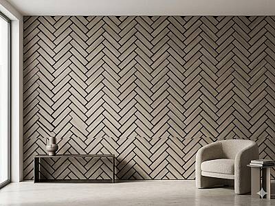 Mozaik Desenli Akustik Duvar Paneli - Natural Çam - 2