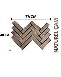 Mozaik Desenli Akustik Duvar Paneli - Natural Çam - DEKORCUM