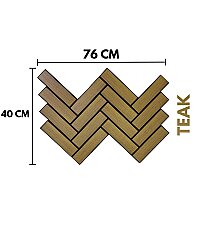 Mozaik Desenli Akustik Duvar Paneli - Teak - DEKORCUM