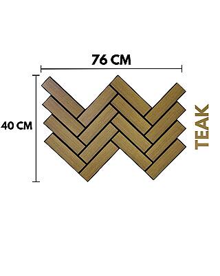 Mozaik Desenli Akustik Duvar Paneli - Teak - 1