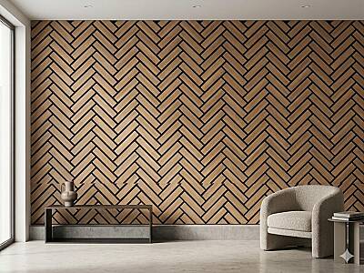 Mozaik Desenli Akustik Duvar Paneli - Yeni Meşe - 2