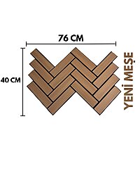 Mozaik Desenli Akustik Duvar Paneli - Yeni Meşe - DEKORCUM