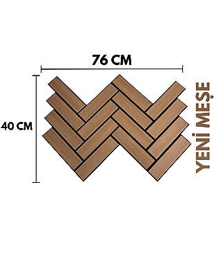 Mozaik Desenli Akustik Duvar Paneli - Yeni Meşe - 1