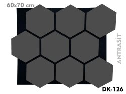 Petek Desenli Akustik Duvar Paneli-Antrasit - DEKORCUM