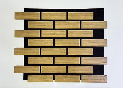 Tuğla Desenli Akustik Duvar Paneli - Teak - 1