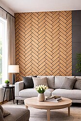 Tuğla Desenli Akustik Duvar Paneli - Teak - 2