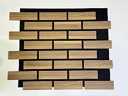 Tuğla Desenli Akustik Duvar Paneli - Gold Ceviz - DEKORCUM