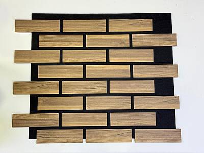 Tuğla Desenli Akustik Duvar Paneli - Gold Ceviz - 1