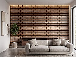 Tuğla Desenli Akustik Duvar Paneli - Gold Ceviz - 2