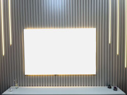  Tv Arkası Ledli Pano-Düz Beyaz 160x103 Cm - DEKORCUM