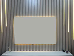 Tv Arkası Ledli Pano-Düz Saten 160x103 Cm - DEKORCUM