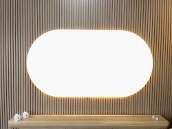 Tv Arkası Ledli Pano-Elips Beyaz 160x100 Cm - DEKORCUM