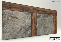 Ceviz Traverten Desenli Strafor Duvar Paneli - 