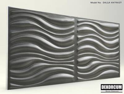 Dalga Desenli-Antrasit 3D Xps Panel - 1