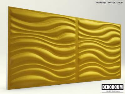 Dalga Desenli-Gold 3D Xps Panel - 1