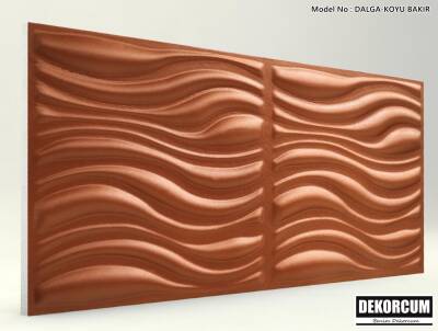 Dalga Desenli-Koyu Bakır 3D Xps Panel - 1