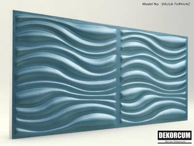 Dalga Desenli-Turkuaz 3D Xps Panel - 1