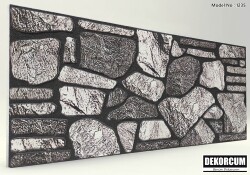 Koyu Kayrak Taş Desenli Strafor Duvar Paneli - 