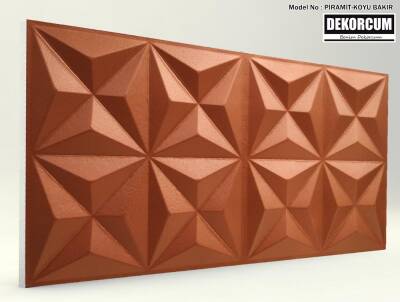 Piramit Desenli-Koyu Bakır 3D Xps Panel - 1