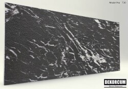 Siyah Mermer Desenli Strafor Duvar Paneli - 